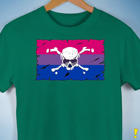 Bisexual Pride Pirate Flag Premium Unisex T-Shirt - Kelly Green